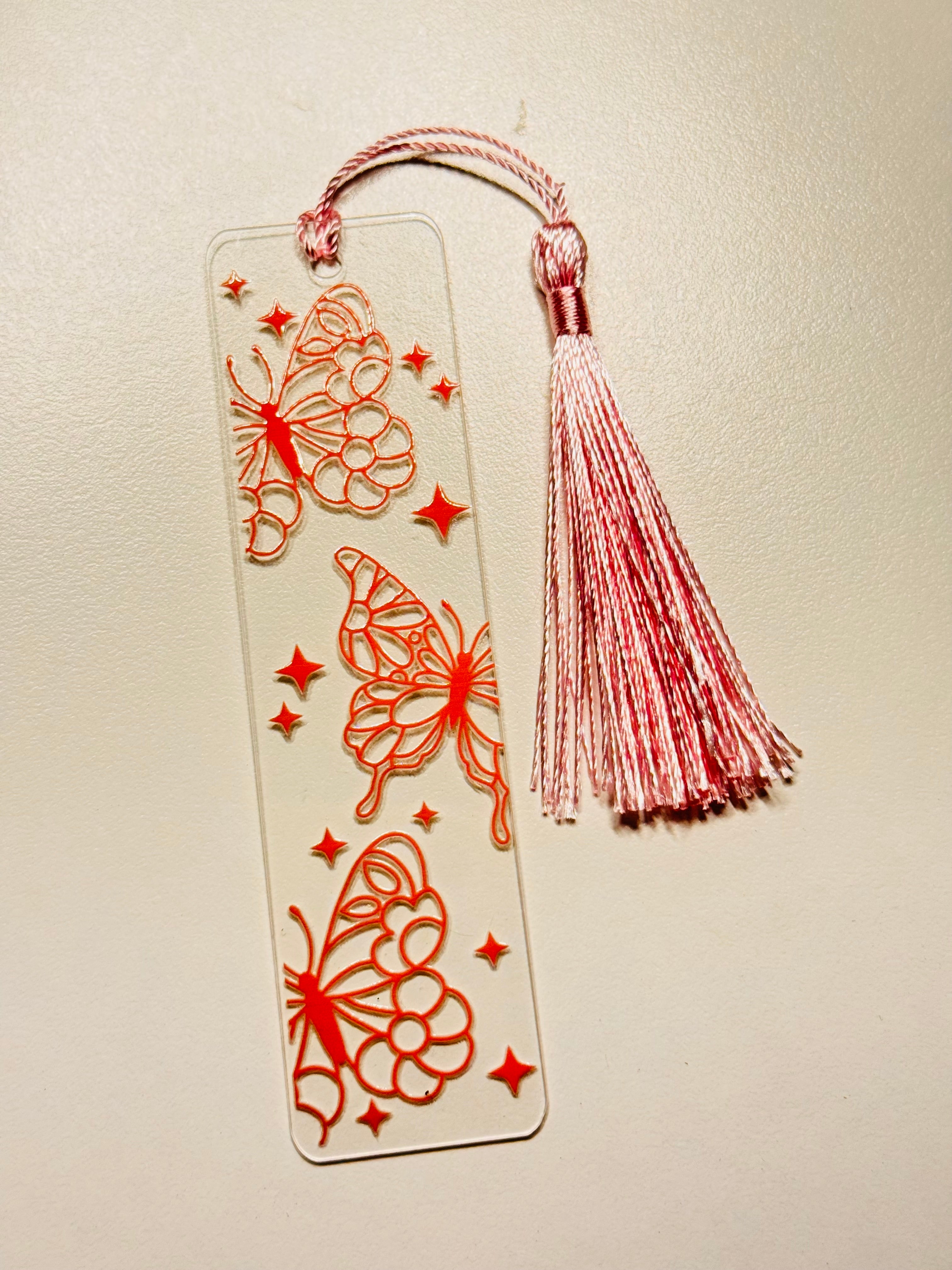 Pink Butterfly Bookmark